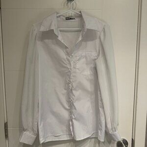 SHEIN Crepe Sleeve Button Down